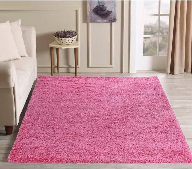 Desire Rugs Plain Pink Fluffy Shaggy Area Rug, W: 160 cm, D: 230 cm