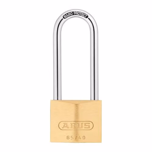 ABUS Brass Padlock with 63mm Long Shackle in Gold/Yellow, Keyed Alike 404