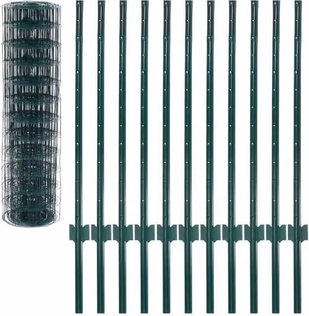 Berkfield Home Durable Euro Fence Steel PVC-Coated, Green, 20 x 1 m – 1