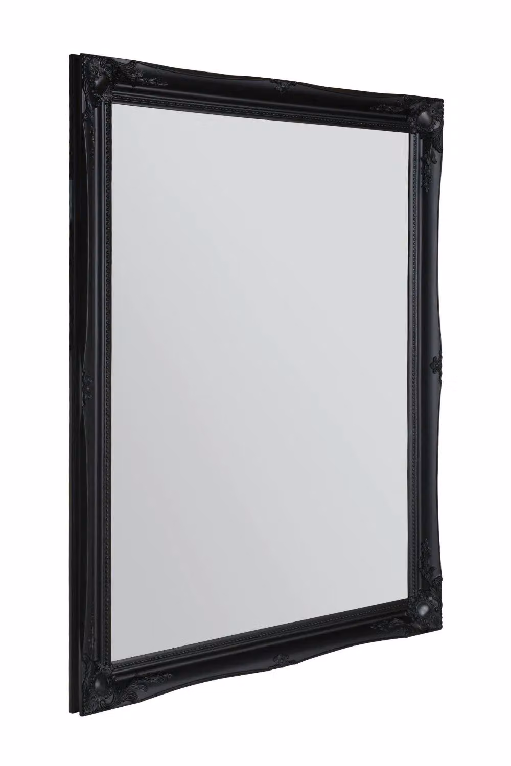 MirrorOutlet Hamilton Black Antique Design Rectangular Wall Mirror W: 117 cm, H: 91 cm – 2