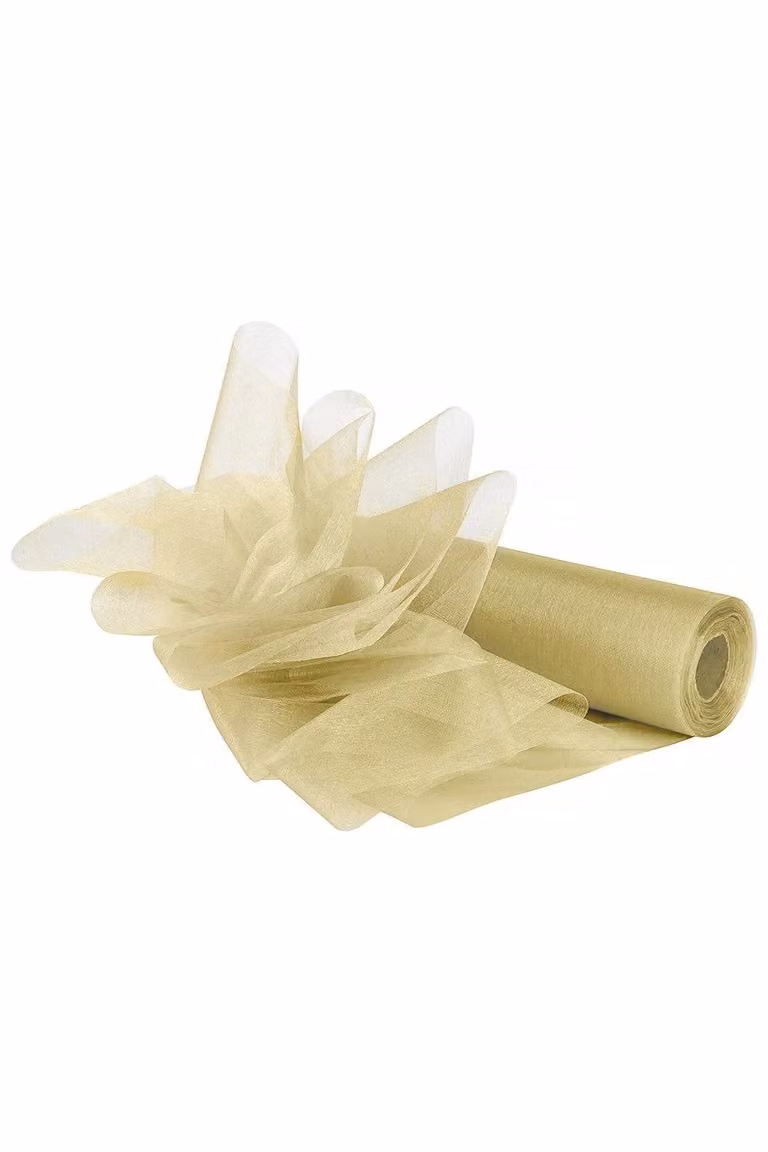 Neel Blue Organza Roll Snow Sheer Glitter Fabric for Chair Bow Sashes, Ivory, W: 29 cm, L: 25 m