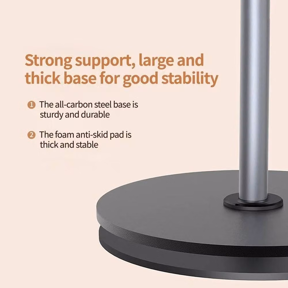 VOGREX Adjustable Height Flexible Bedside Phone Stand in Silver – 2