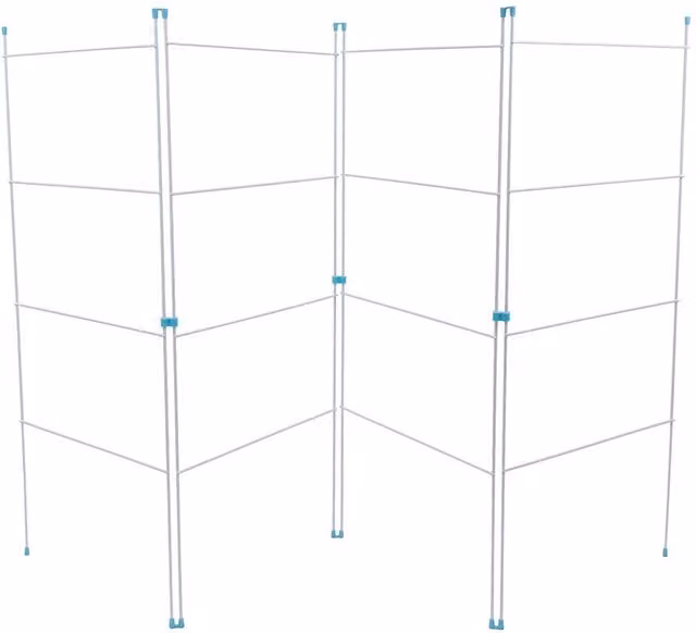 JVL White 4-Fold Wire Clothes Airer with 8m Drying Length
