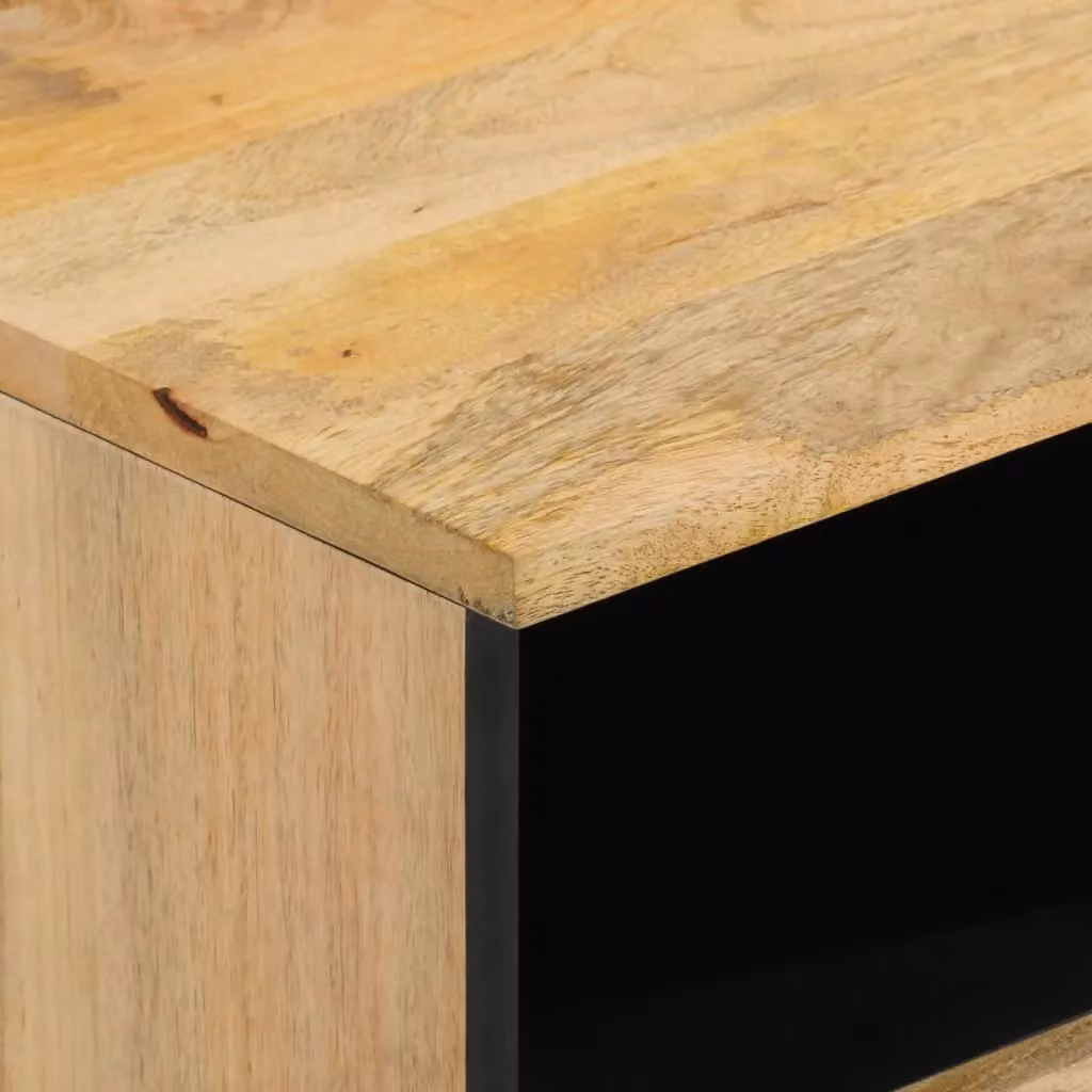 Berkfield Home Set of 2 Solid Mango Wood Bedside Cabinets in Brown, W/D/H: 40 x 33 x 46 cm – 6