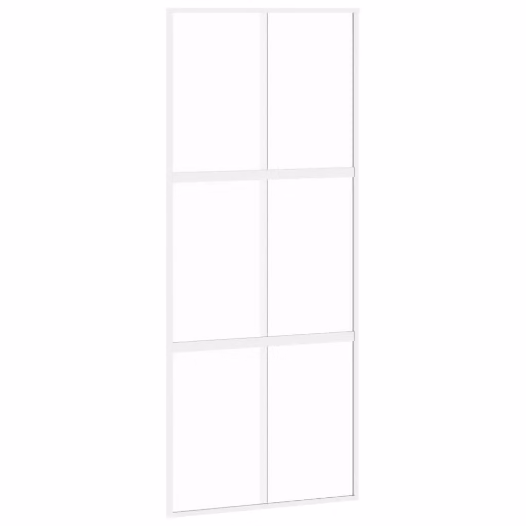 Berkfield Home Modern Sliding Door in White and Black with Tempered Glass and Aluminium, W: 90 cm, H: 205 cm