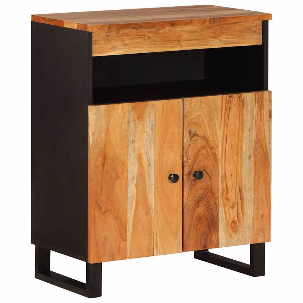 Berkfield Home Industrial Sideboard with 2 Doors in Brown Solid Acacia Wood, W/D/H: 60 x 33 x 75 cm – 3