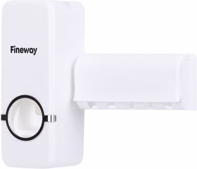 FINEWAY Automatic Toothpaste Dispenser with Holder in White