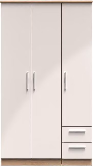 Ready Assembled 2 U Windsor Tall Triple Plain Wardrobe with Drawer in Beige