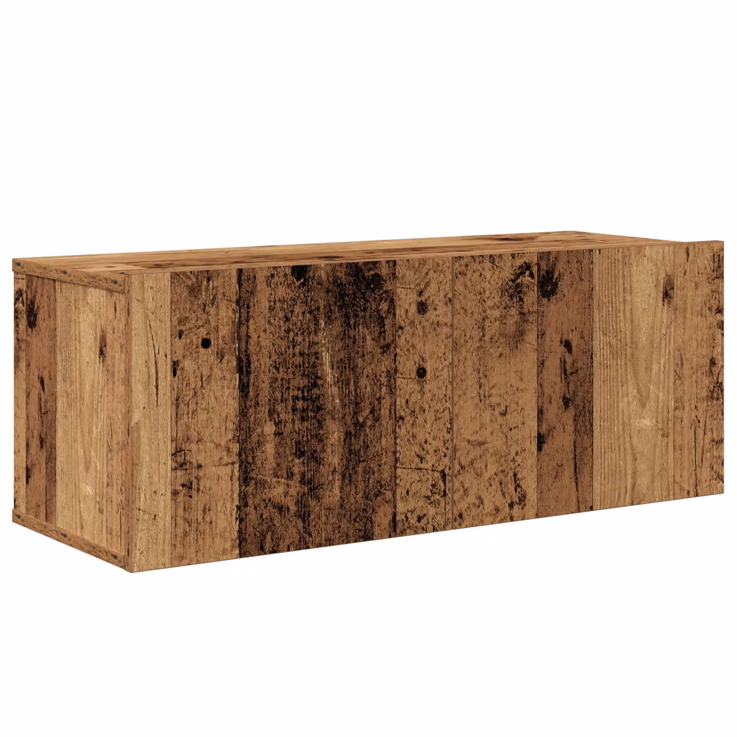 Berkfield Home Wall-Mounted TV Cabinet with Storage and Open Shelves in Brown Rustic Wood – 3