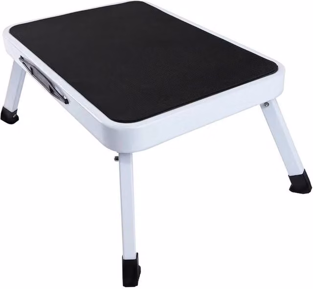 Kelvenix Black Foldable Steel Step Ladder W/D/H: 52 x 30 x 150 cm