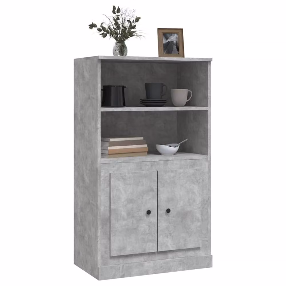 Berkfield Home Modern Highboard in Concrete Grey, W/D/H: 60 x 35.5 x 103.5 cm – 3