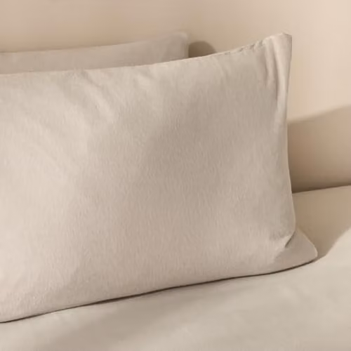 Highams 2 Pack Brushed Cotton Flannelette Pillowcases with Envelope Closure, Natural, W: 50 cm x L: 75 cm