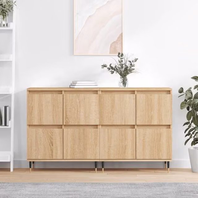 Berkfield Home Set of 2 Sonoma Oak Sideboards in Brown Engineered Wood