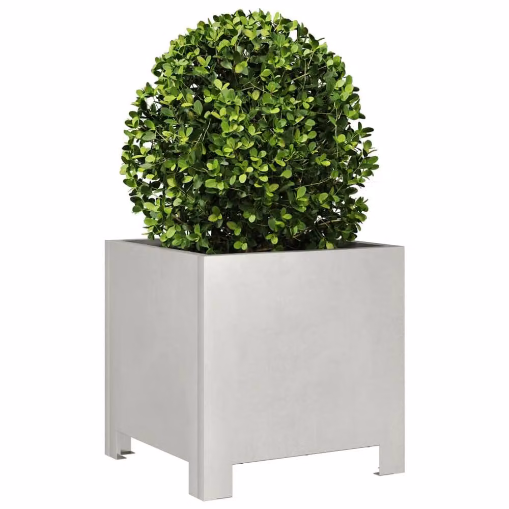 Berkfield Home Stainless Steel Garden Planter Tub in Silver, W/D/H: 30 x 30 x 30 cm – 3
