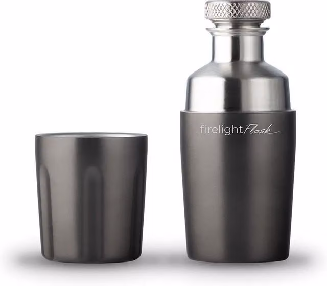 High Camp Firelight 375 Flask, Vacuum Insulated Stainless Steel Travel Whiskey Flask in Grey, 375ml – 1