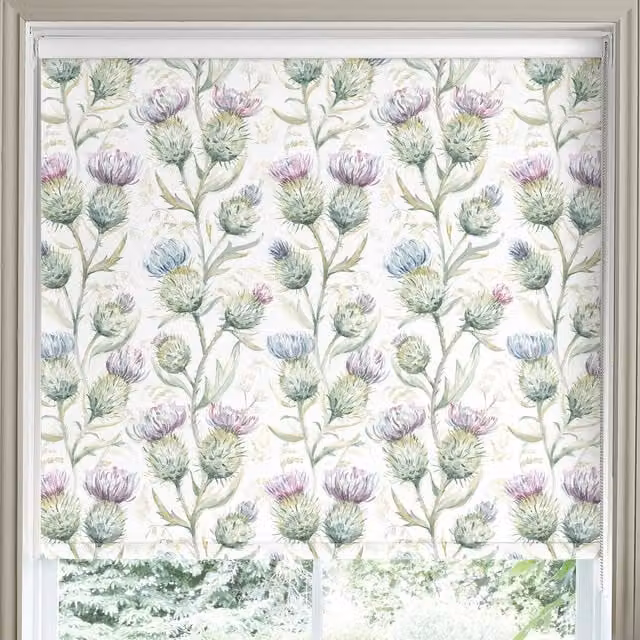 Voyage Maison Thistle Glen Made to Measure Blackout Roller Blind in Blue, Purple and Multicolour Floral Design