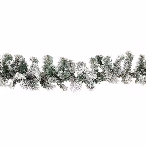 Samuel ALEXANDER Green Snow Flocked Woodcote Christmas Garland – 4