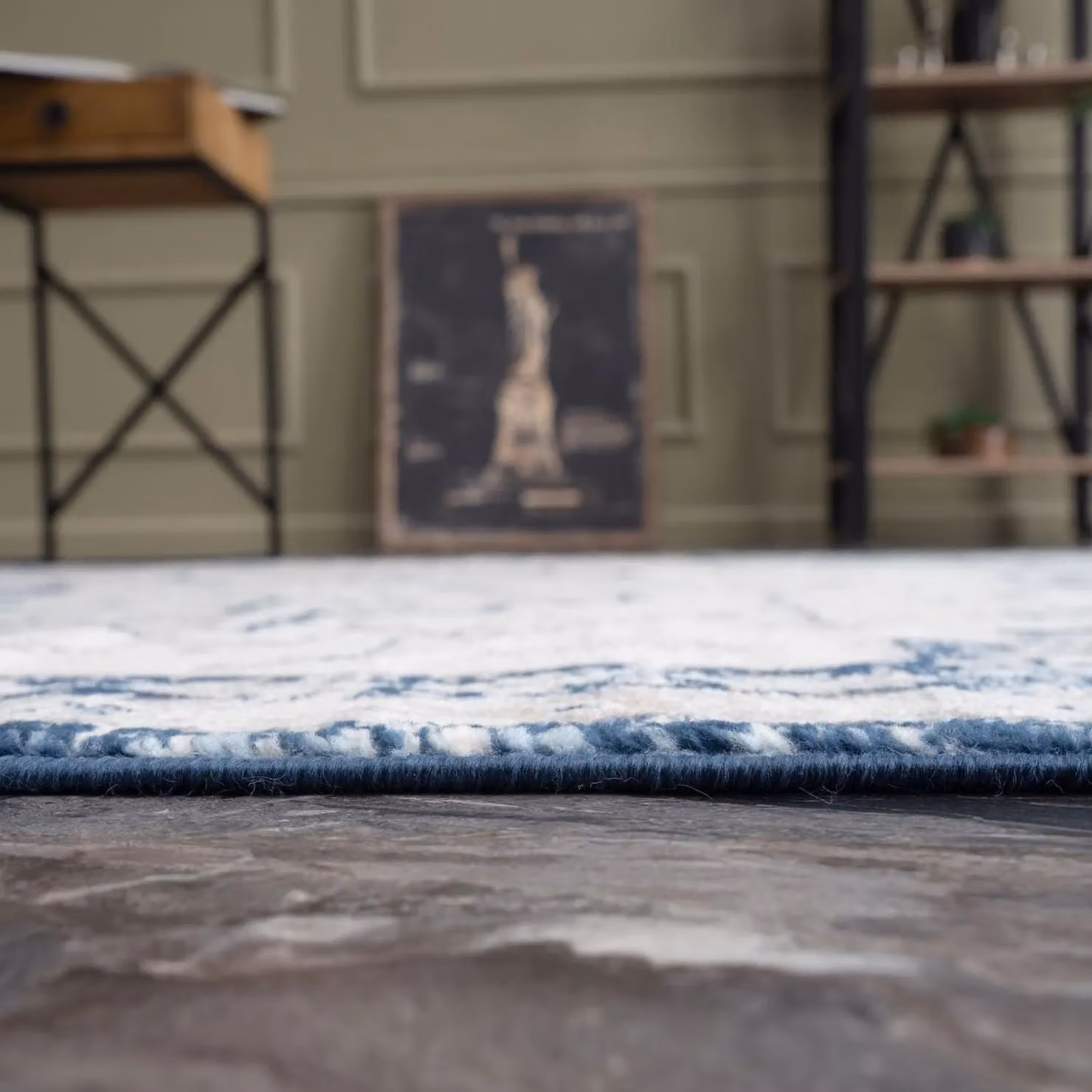 THE RUGS Montana Medallion Oriental Vintage Area Rug in Navy and Beige, W: 200 cm, D: 290 cm – 4