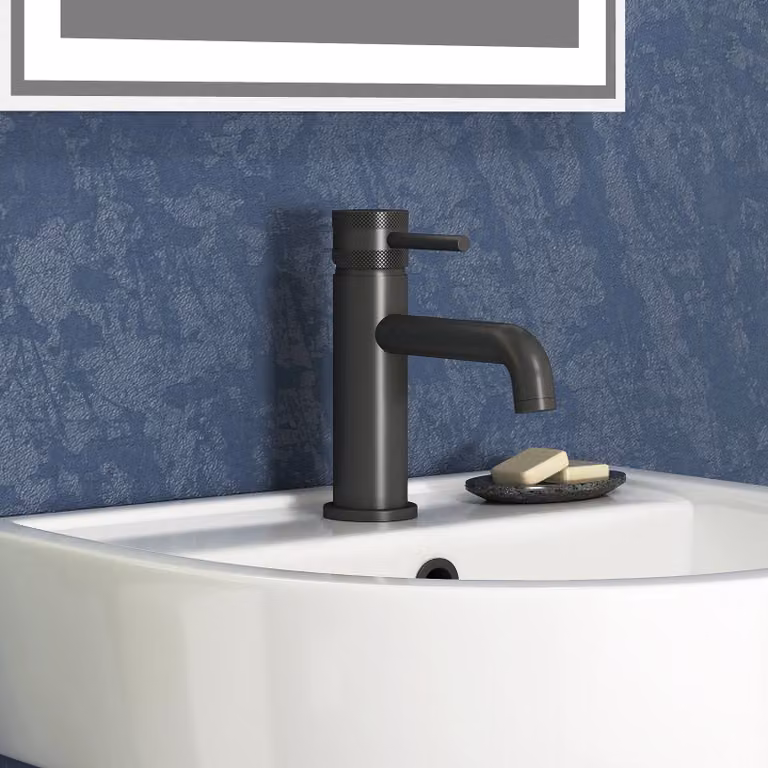 Royal Bathrooms Core Round Mono Basin Mixer Tap in Matt Black