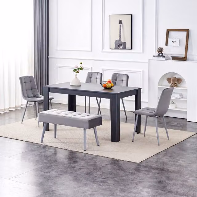 Kosy Koala Arrow Dining Set with Table, Chairs and Bench in Charcoal Grey