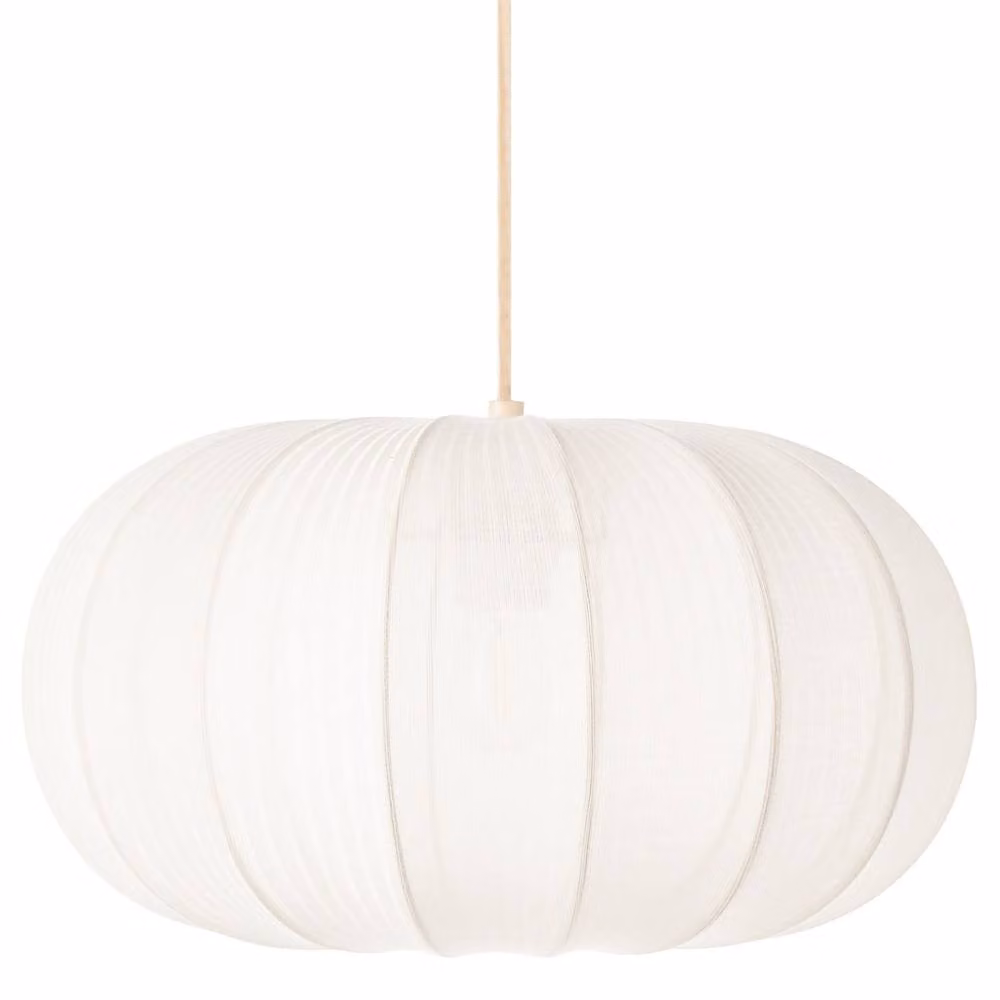 Wyld and Coco Modern Round Pendant Light with White Nylon Shade – 2