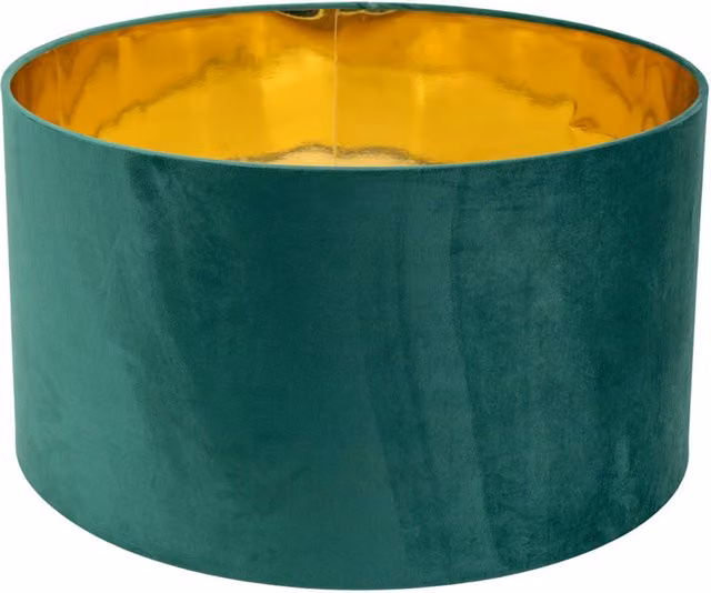 Reni Large Forest Green Velvet Cylinder Lampshade with Metallic Chrome Inner