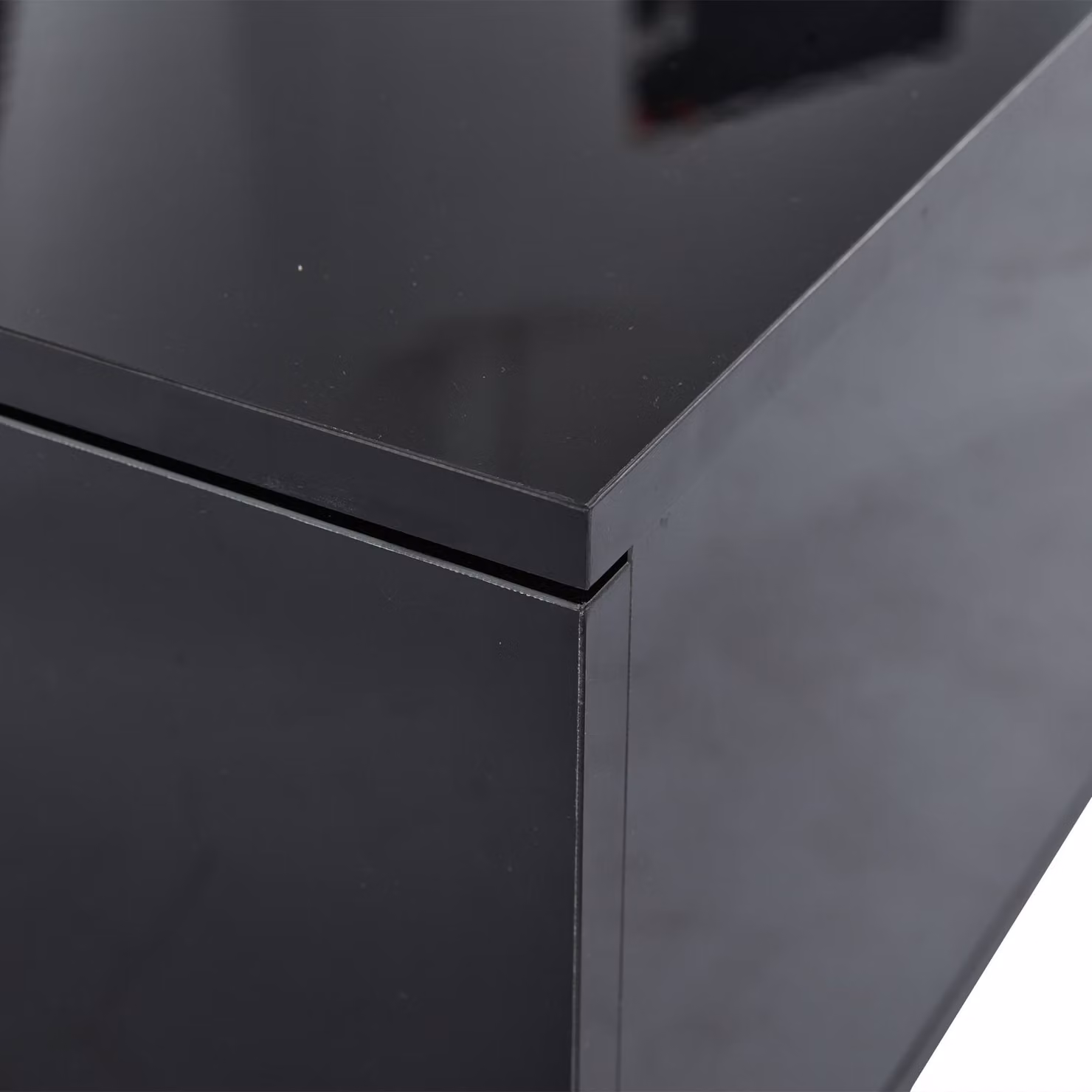 Aosom UK Modern High Gloss Coffee Table with 2 Storage Drawers and Customisable LED Lights, Black, W: 100 cm, D: 50 cm, H: 35 cm – 8