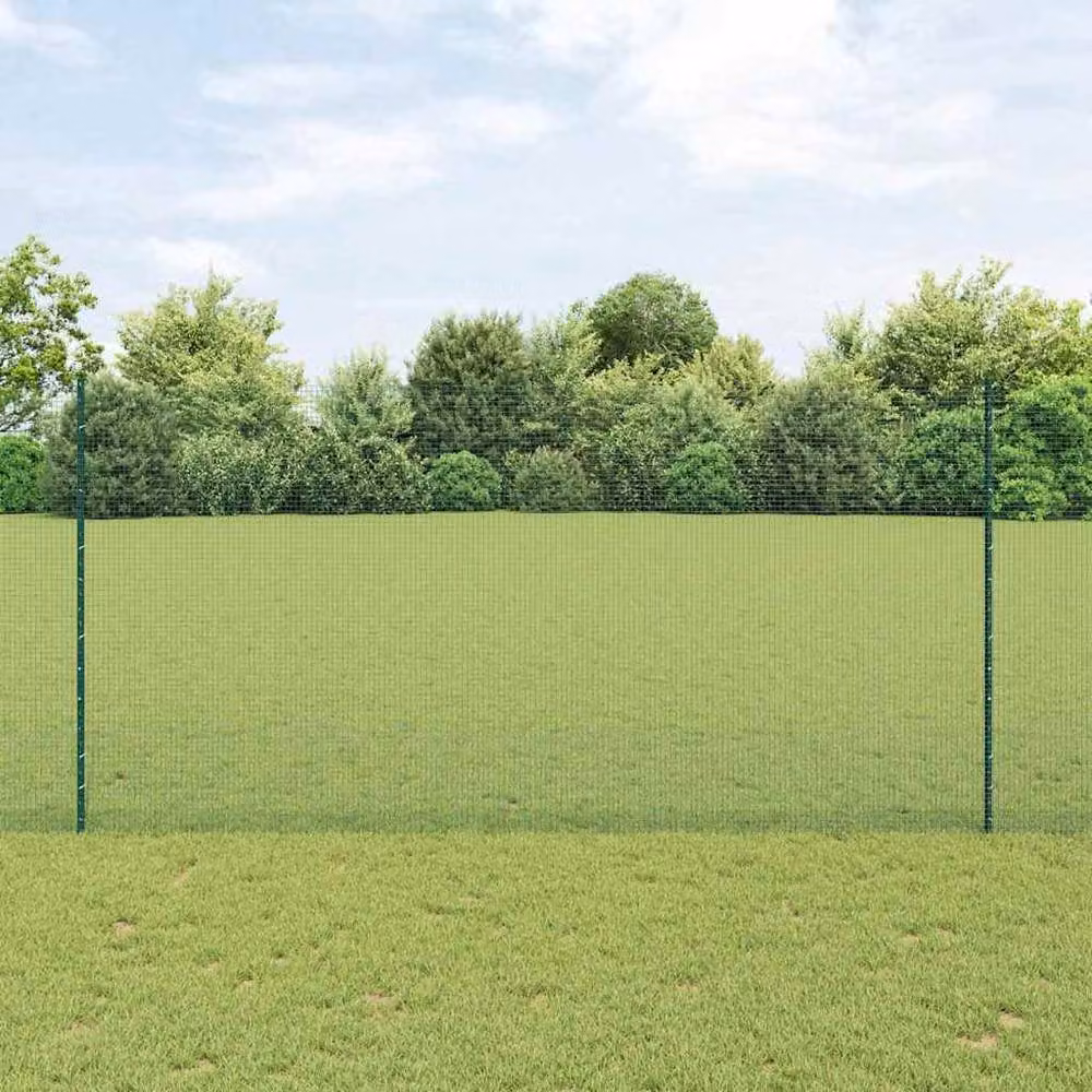 Berkfield Home Green Welded Steel Wire Fence with 5 U-Profile In-Ground Posts, 1.6 x 10 m – 2