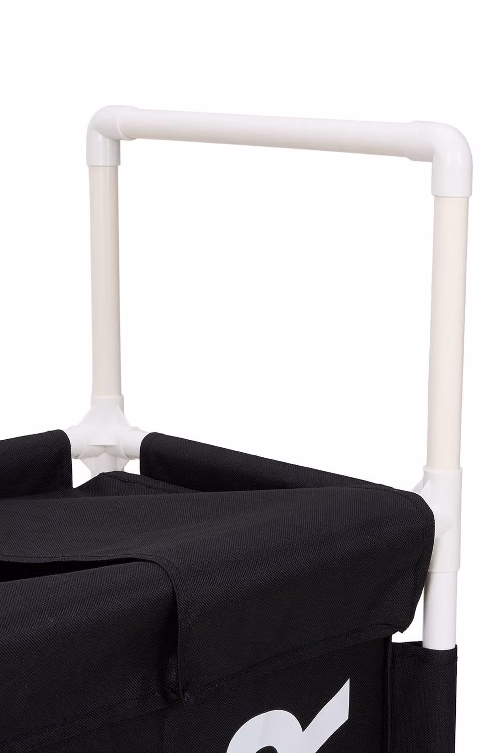 Garden Sanctuary 110L 3-Section Fabric Laundry Basket with Lid and Wheels in Black – 6