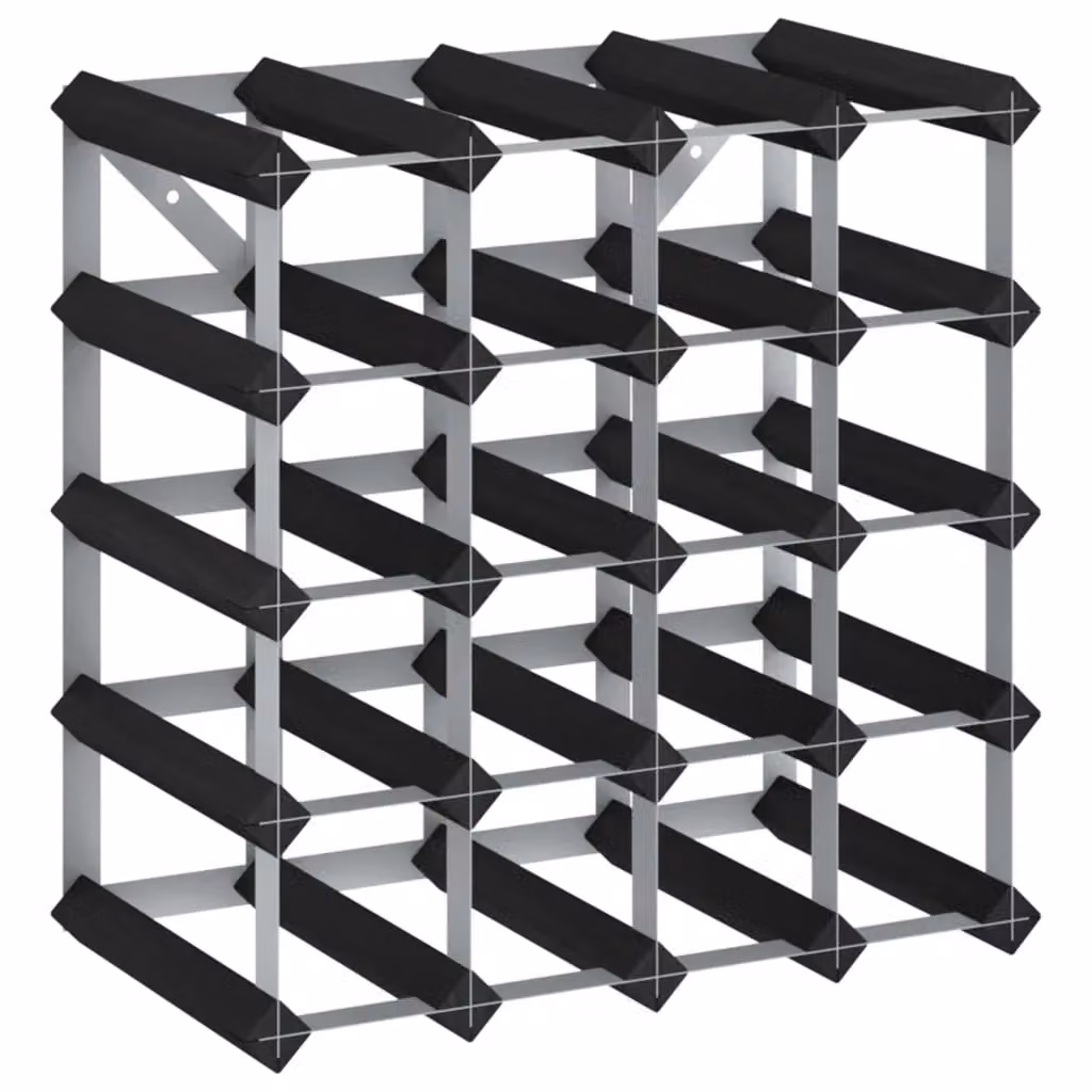 Berkfield Home Rustic Black Solid Pine Wood Wall Mounted Wine Rack for 20 Bottles – 2