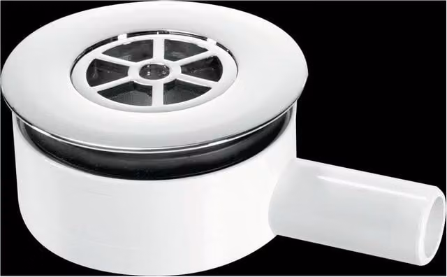 McAlpine UPSW-3-22MM Pumped Shower Waste Outlet with 70mm Round Chrome Plated Brass Flange in Silver – 1