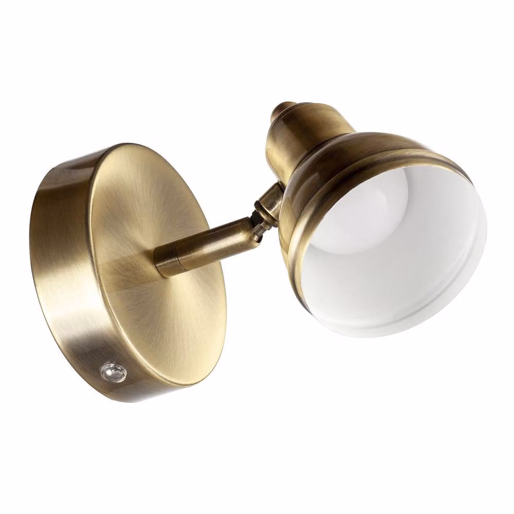 Happy Homewares Modern Rechargeable Dimmable Compact LED Spot Wall Light Fitting in Gold/Brass – 2