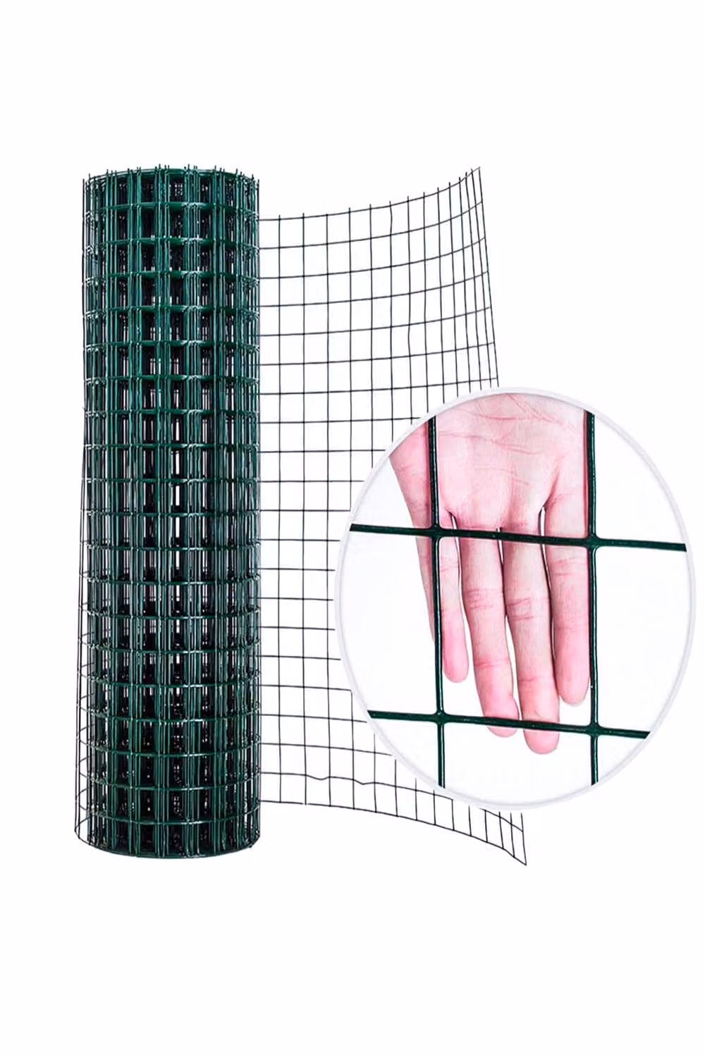 Hygrad PVC Coated Welded Mesh Fence Wire Netting in Green, 1 inch Square, W/H: 120 x 90 cm – 7