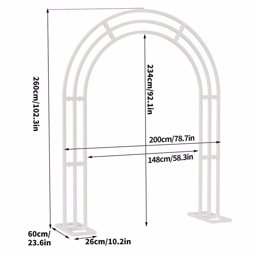 EONLION White Metal Round Balloon Arch Stand Holder for Wedding and Party Displays, Height: 100 cm – 2