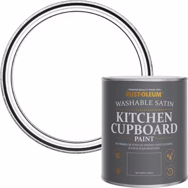 Rust-Oleum Kitchen Cupboard Paint Satin in Chalk White, 0.75 l