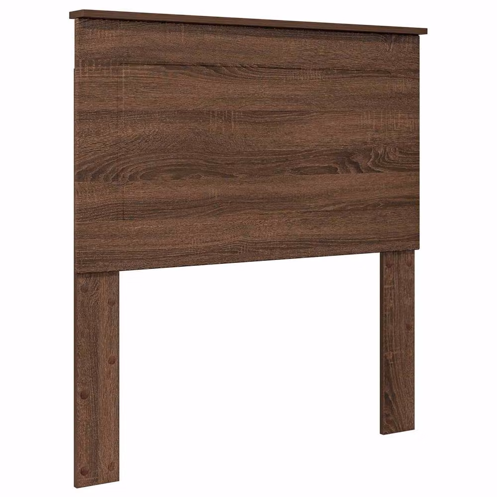 Berkfield Home Bed Frame with Headboard in Brown Oak, Solid Pine Wood, W/D/H: 90 x 200 cm – 3