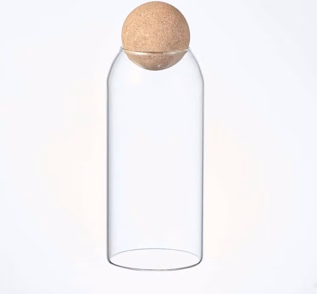 Eden & Willow Transparent Glass Storage Jar with Loose Lid, 1.2l