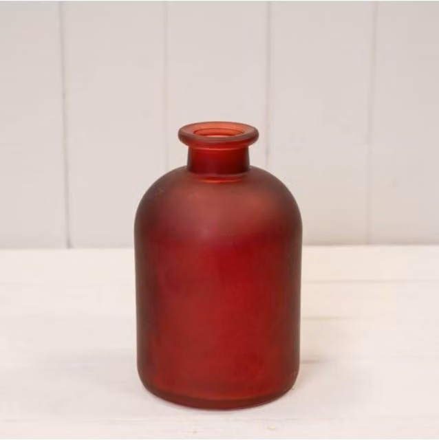 KDMD Matt Red Glass Bottle, Diameter: 11 cm, Height: 17.3 cm