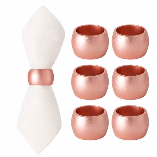 Argon Tableware Gold Metallic Napkin Rings, Pack of 6, Diameter: 4.5 cm – 1