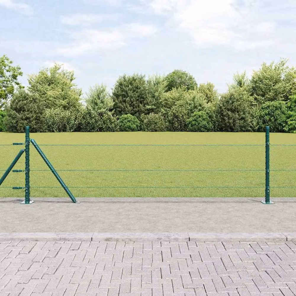 Berkfield Home Green Steel Hexagon Fence, H 0.4 m x W 10 m – 2