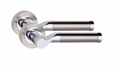 Golden Grace Titan Door Handles with Rose Latch Set in Duo Chrome Gold and Silver Finish