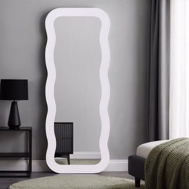 Home Garden Direct Paola Wavy Full Length Mirror in White, W/H: 70 x 180 cm – 1