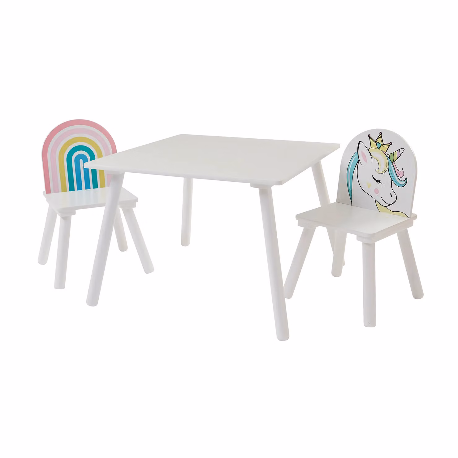 Liberty House Toys Kids Unicorn Table and Two Chairs Set in White – 2