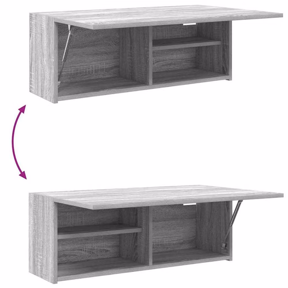 Berkfield Home Grey Sonoma Bathroom Wall Cabinet W: 80 cm, D: 25 cm, H: 30 cm – 3