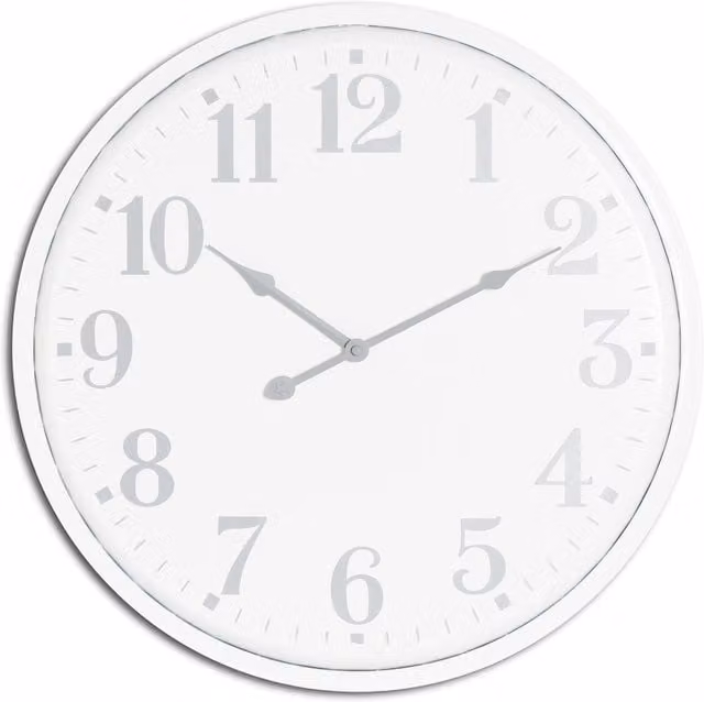 KDMK Aubrey Classic Round Analog Wall Clock in White