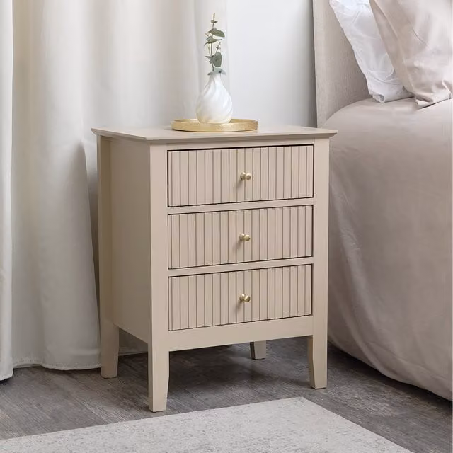 Melody Maison Hales Modern Bedside Table in Beige