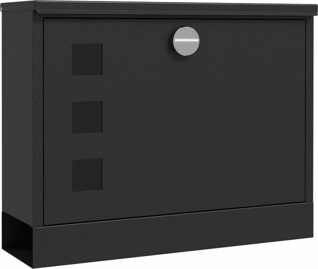 HOMCOM Wall Mounted Steel Letterbox in Black with Viewing Windows and 2 Keys – 1