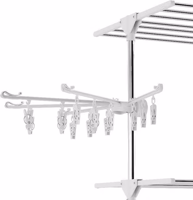 Hyfive 3 Tier Portable Clothes Drying Rack with Sock Dryer in White, H 136 x W 60 x D 20 cm