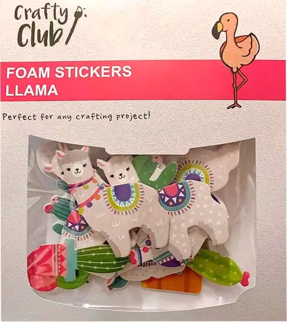 Crafty Club Multicolour Llama and Dinosaur Foam Stickers for Children