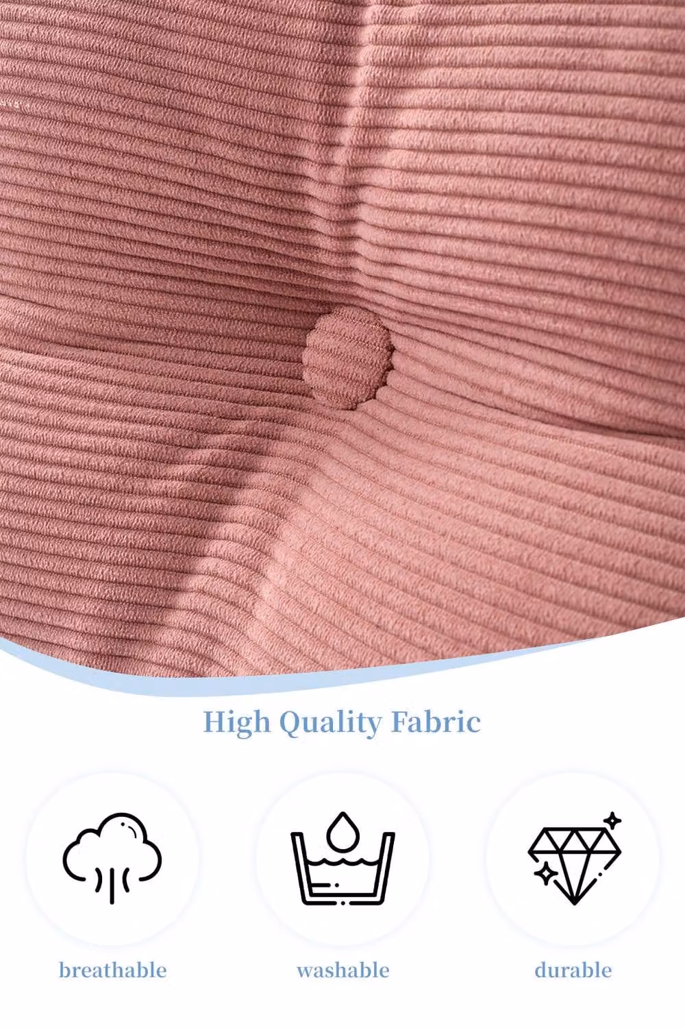 Garden Sanctuary Pink Corduroy Wedge Headboard Pillow with Removable Cover – 4